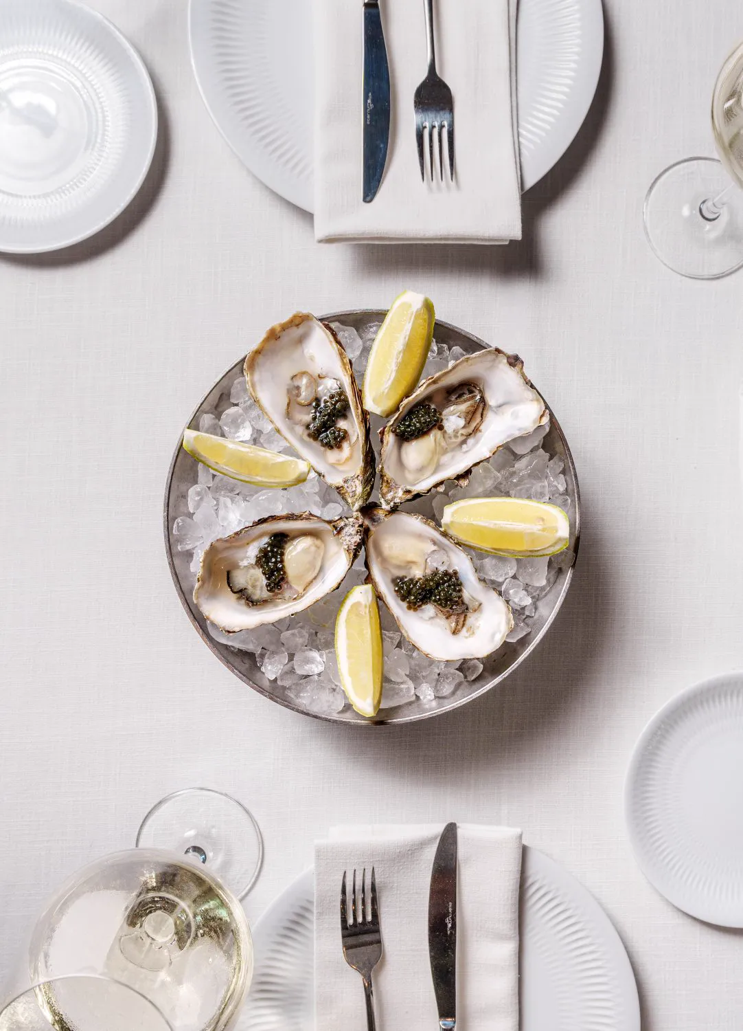 Ostras con caviar